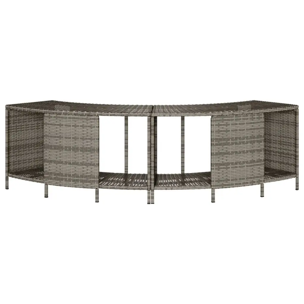 Hot Tub Storage Shelves Outdoor PE Rattan Garden Furniture 2 pcs Grey