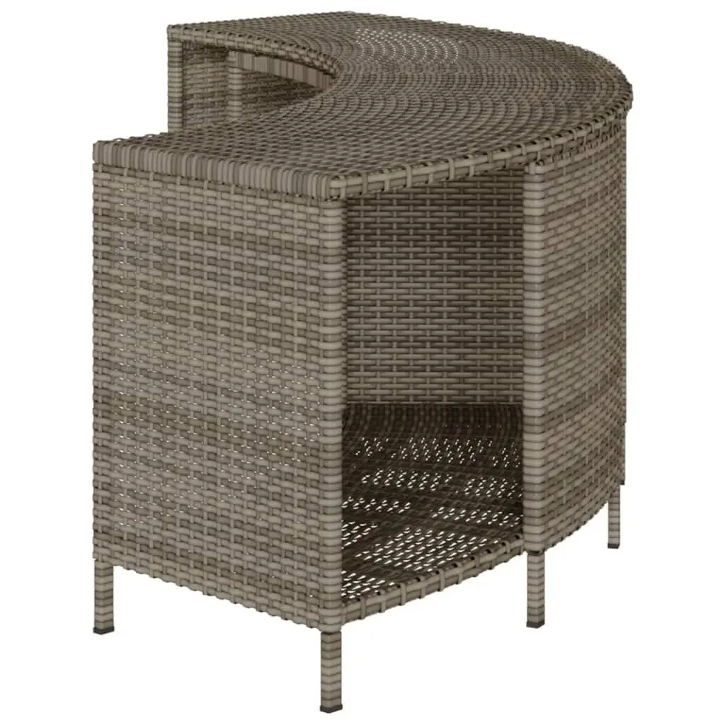 Hot Tub Storage Shelves Outdoor PE Rattan Garden Furniture 2 pcs Grey