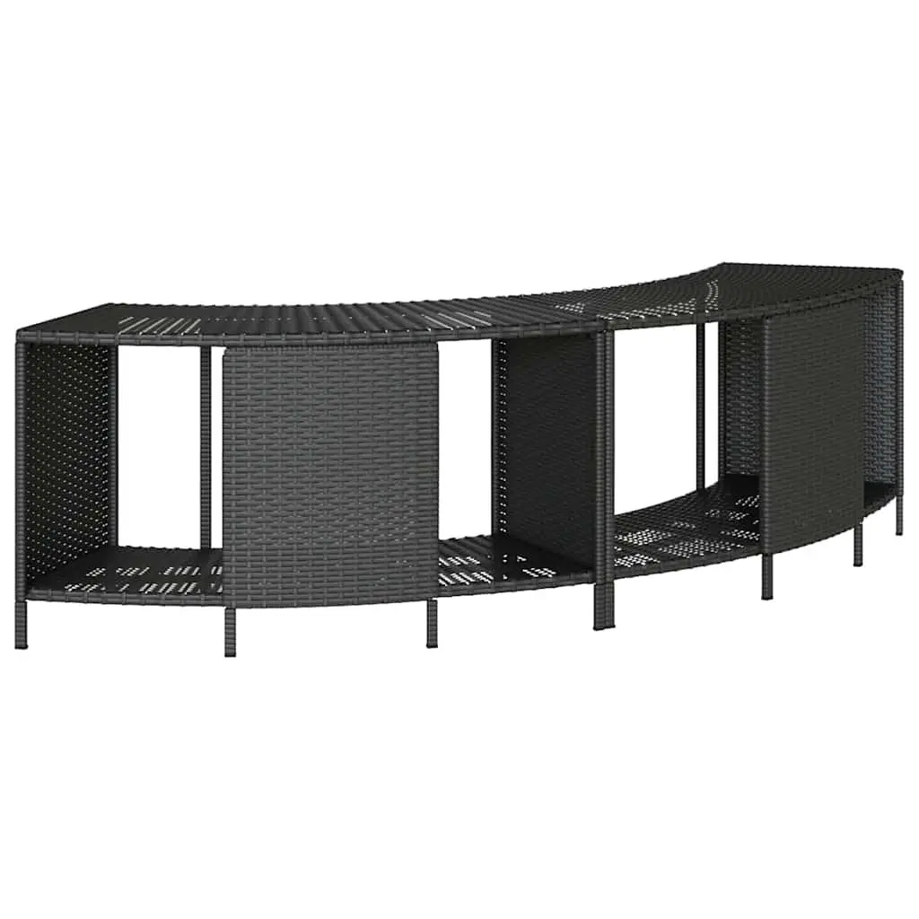 Hot Tub Storage Shelves Outdoor Garden Furniture 2 Pieces Black