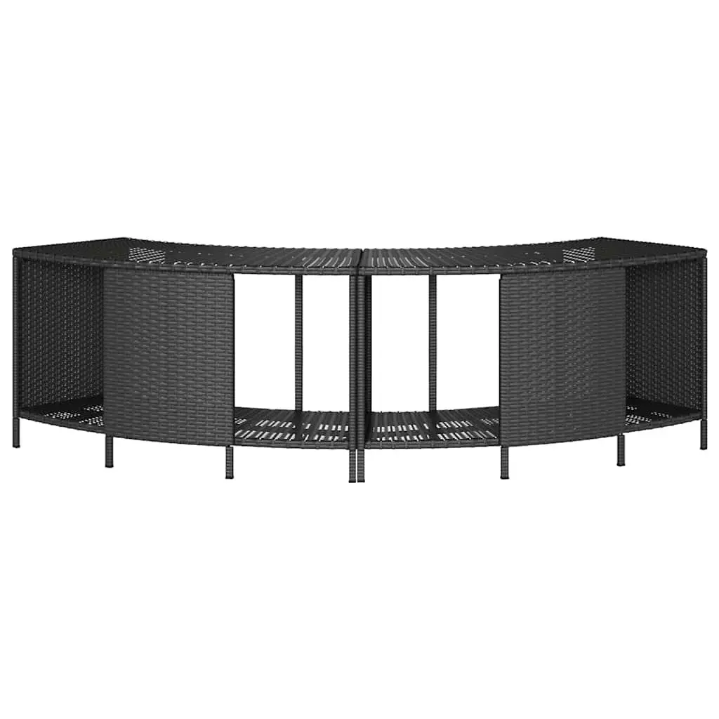 Hot Tub Storage Shelves Outdoor Garden Furniture 2 Pieces Black