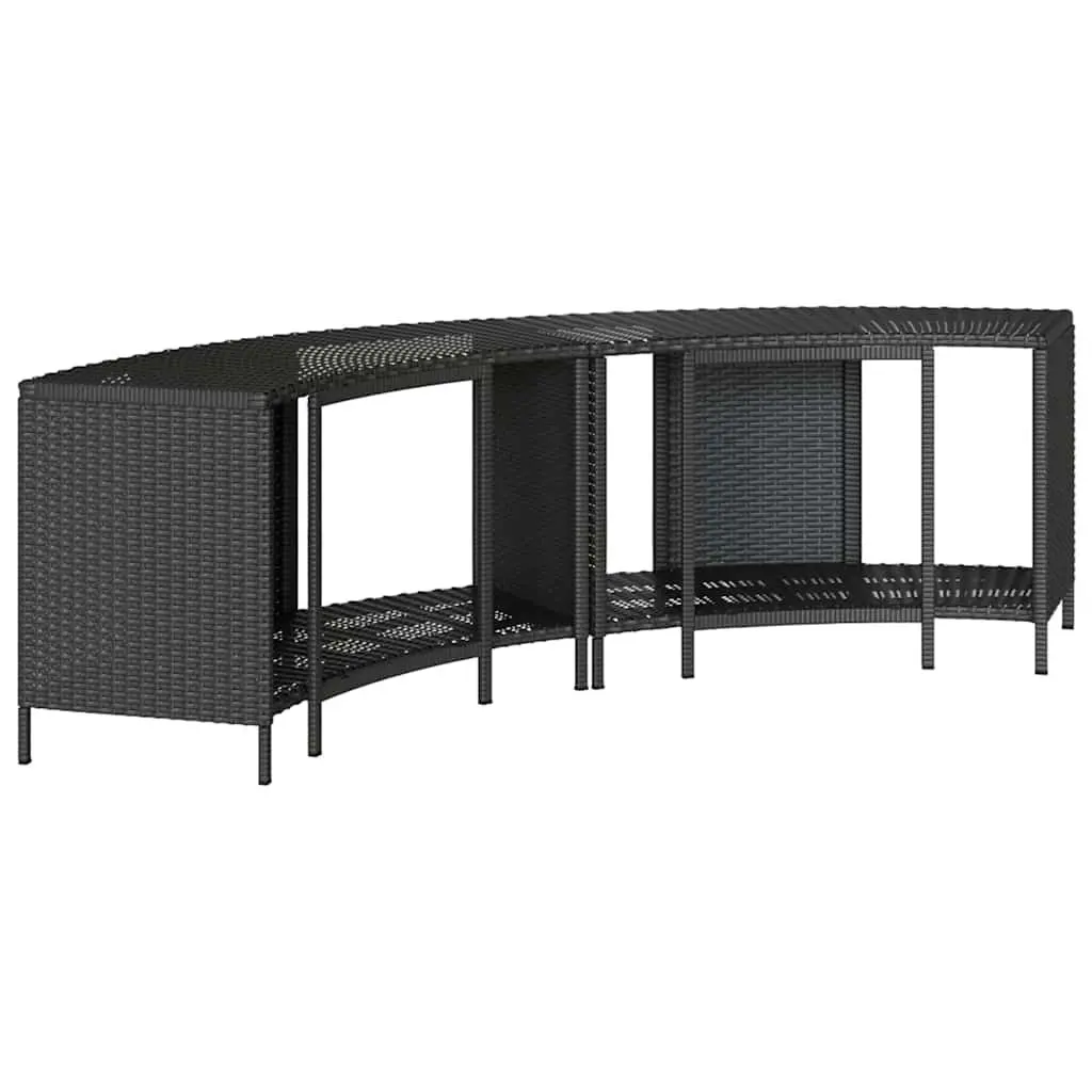 Hot Tub Storage Shelves Outdoor Garden Furniture 2 Pieces Black