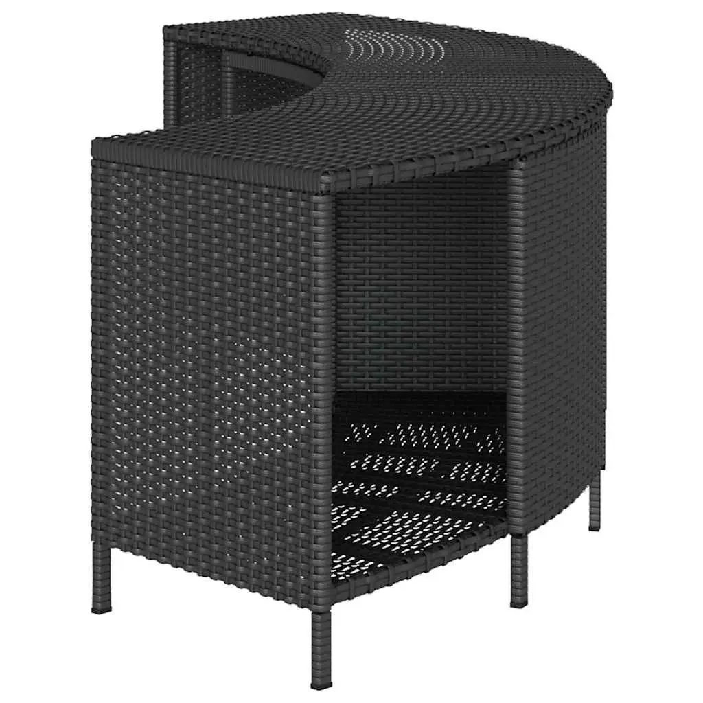 Hot Tub Storage Shelves Outdoor Garden Furniture 2 Pieces Black