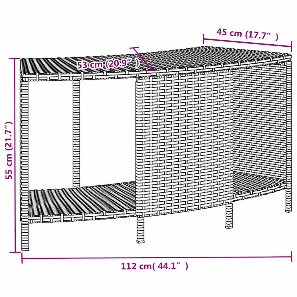 Hot Tub Storage Shelves Outdoor Garden Furniture 2 Pieces Black