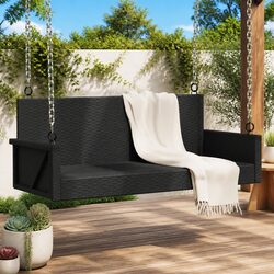 Black Outdoor Swing Bench - Dimensions and Materials
