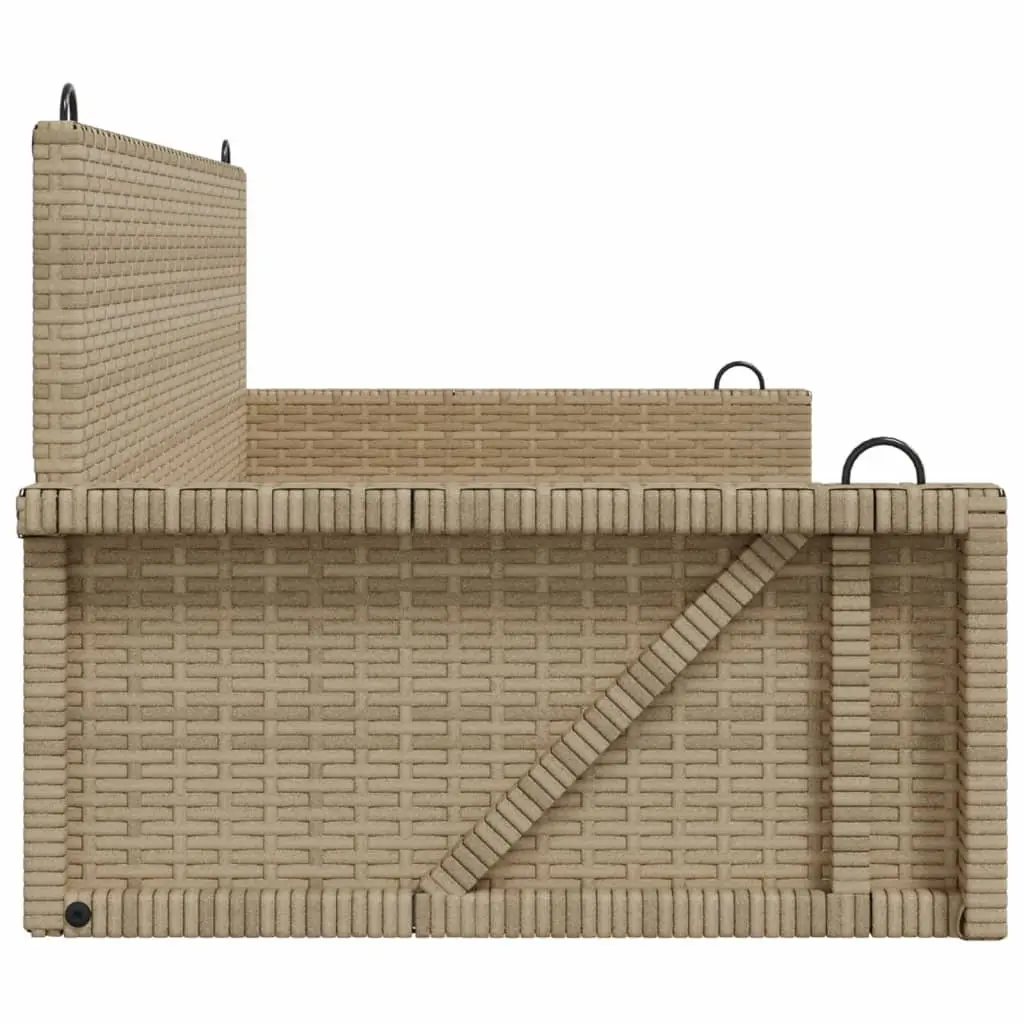 Outdoor Swing Bench Beige Poly Rattan Garden Patio Furniture 119 x 56 x 48 cm