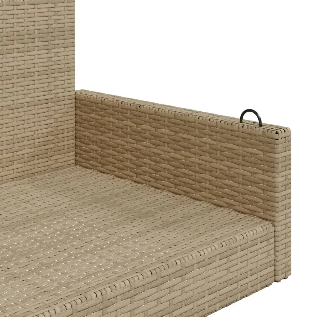Outdoor Swing Bench Beige Poly Rattan Garden Patio Furniture 119 x 56 x 48 cm