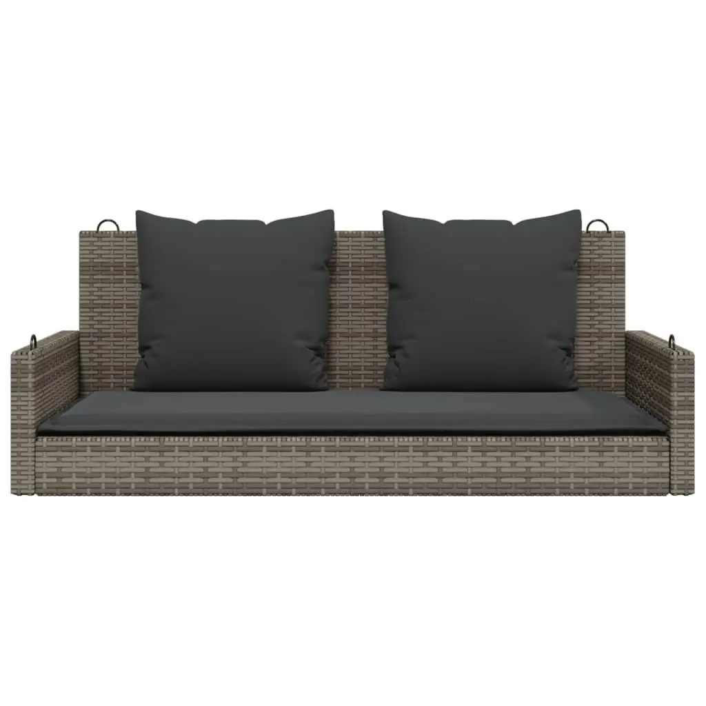 Outdoor Swing Bench Grey Poly Rattan for Garden 119 x 56 x 48 cm