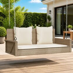 Outdoor Swing Bench Specifications: Rattan, Cushions, Steel Frame