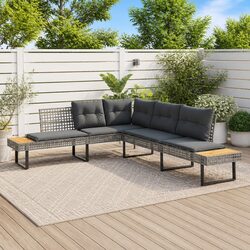 Specifications of L-Shaped Garden Sofa Set in Grey