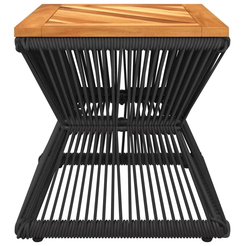 Coffee Table with Steel Wire Base Brown Solid Wood Living Room Accent Furniture