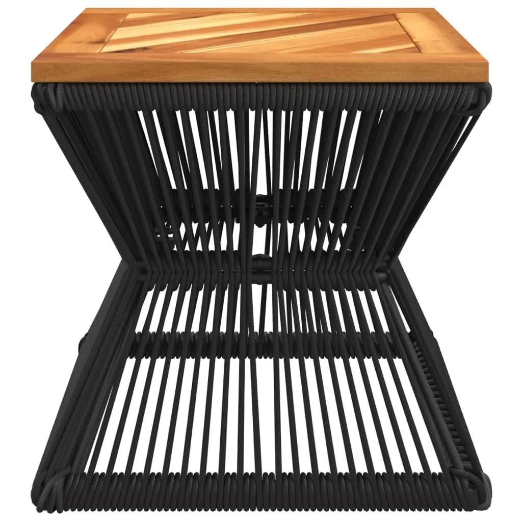 Coffee Table with Steel Wire Base Brown Solid Wood Living Room Accent Furniture