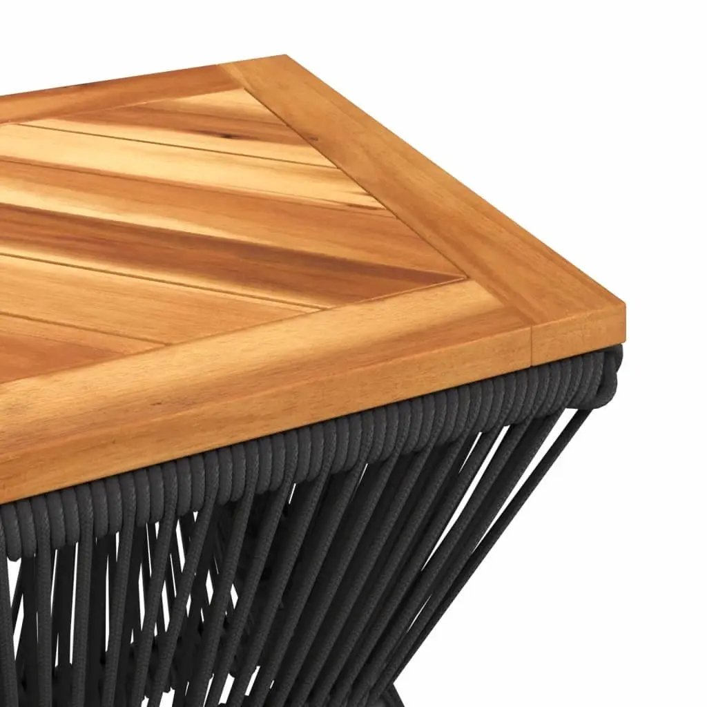 Coffee Table with Steel Wire Base Brown Solid Wood Living Room Accent Furniture