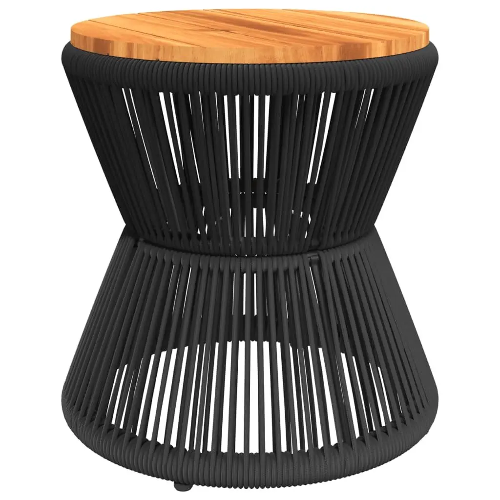 Coffee Table Living Room Black Round Ø 45x44 cm Acacia Wood