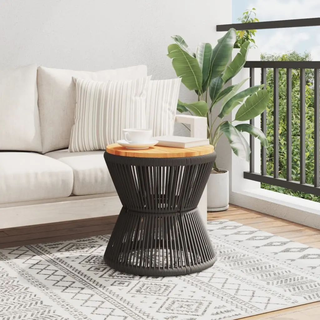 Coffee Table Living Room Black Round Ø 45x44 cm Acacia Wood