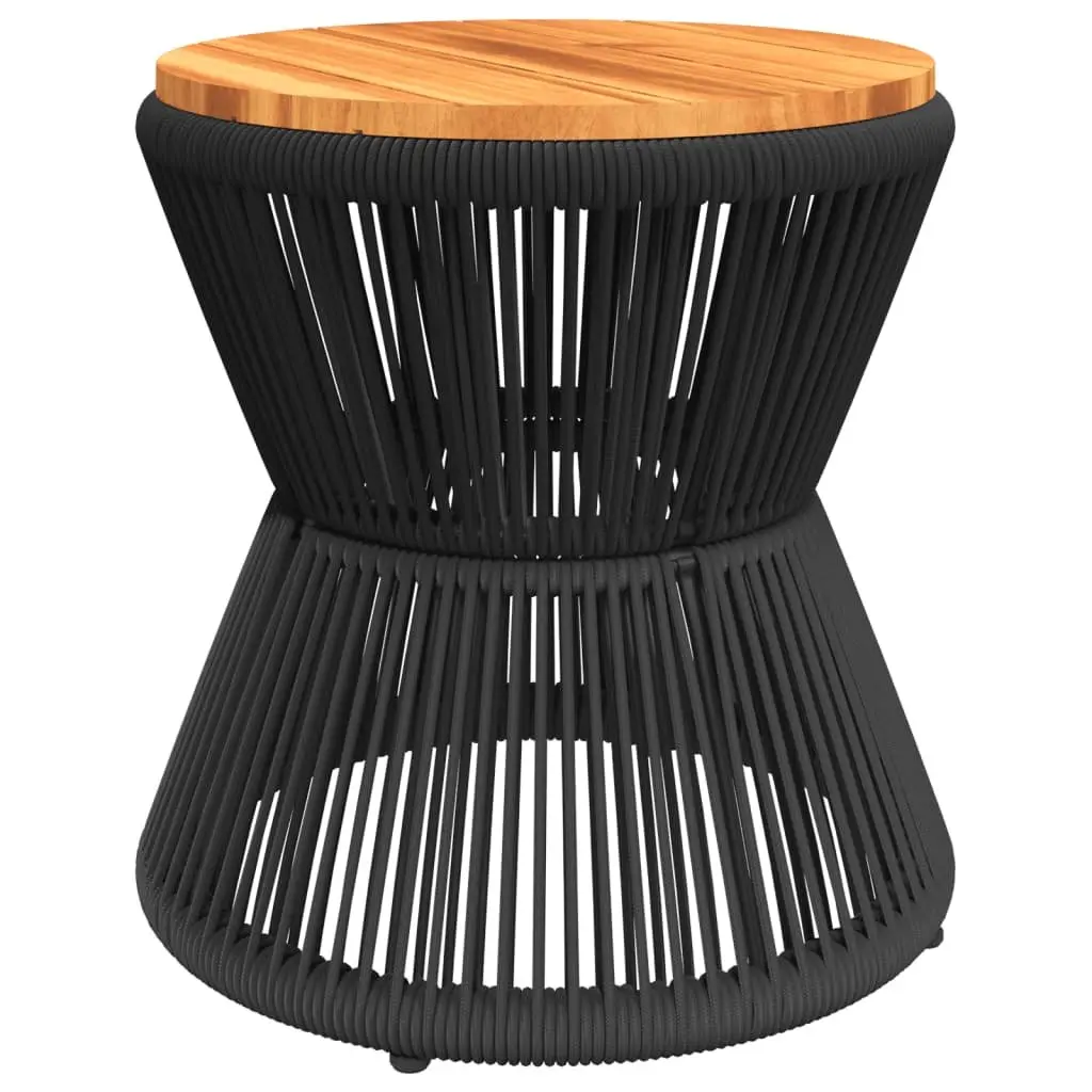 Coffee Table Living Room Black Round Ø 45x44 cm Acacia Wood