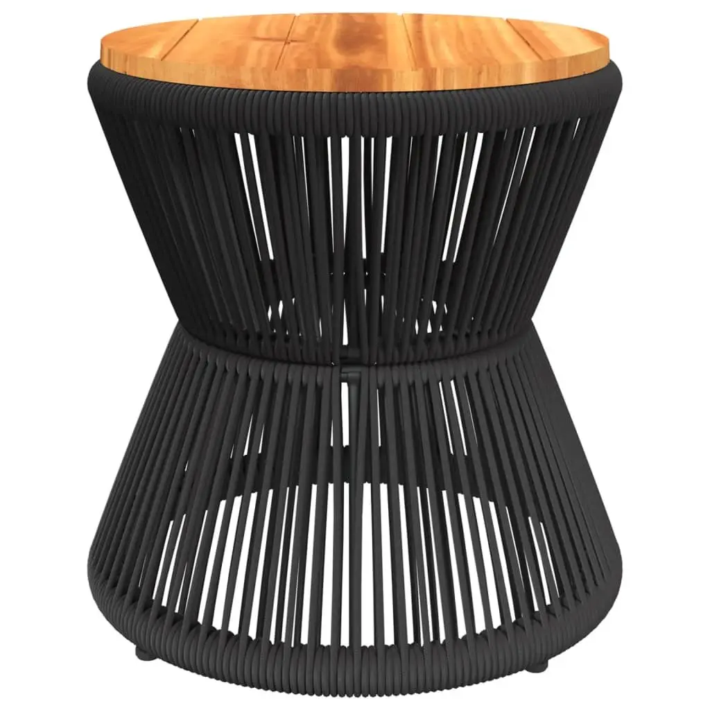 Coffee Table Living Room Black Round Ø 45x44 cm Acacia Wood