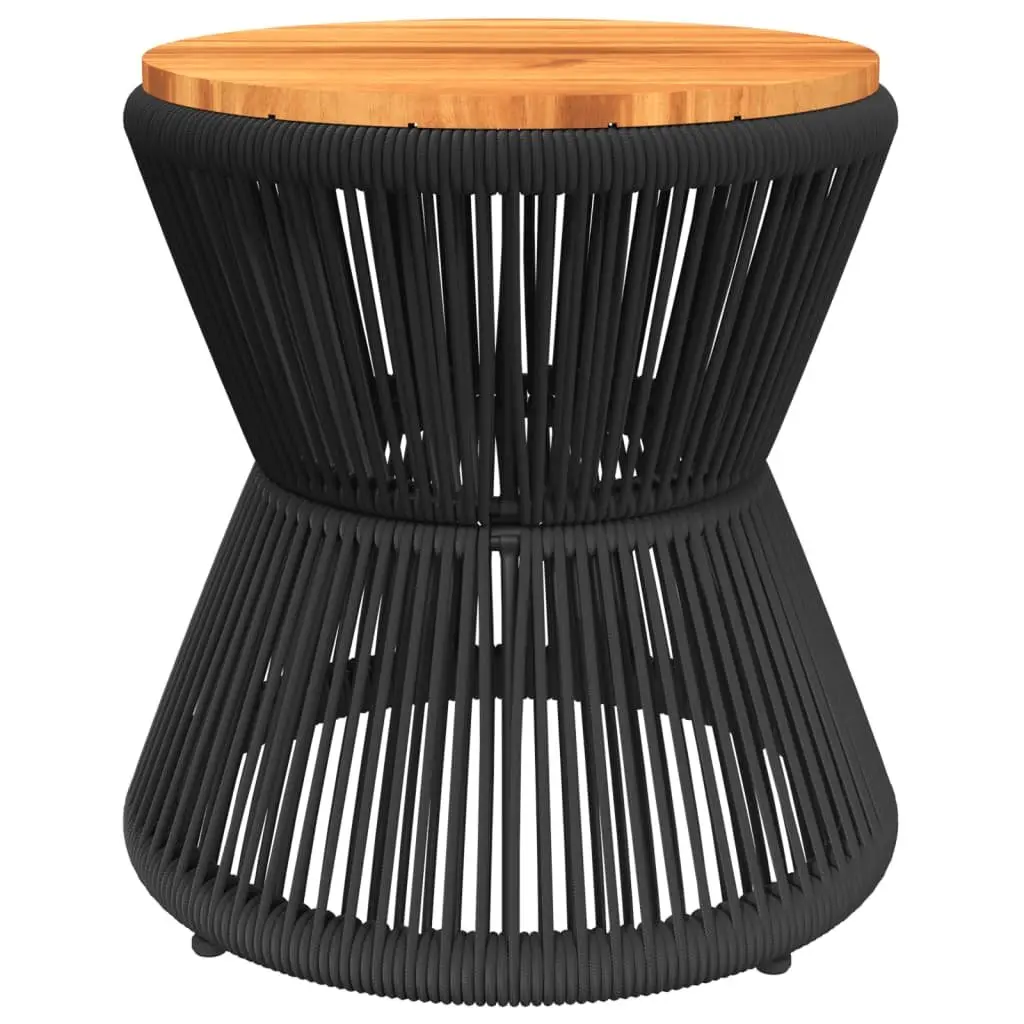 Coffee Table Living Room Black Round Ø 45x44 cm Acacia Wood