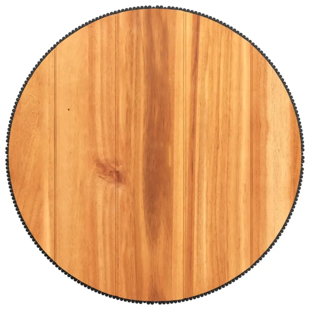Coffee Table Living Room Black Round Ø 45x44 cm Acacia Wood