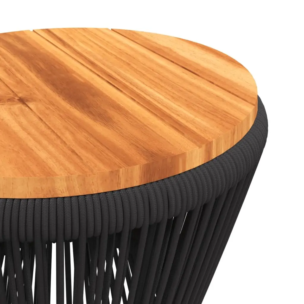 Coffee Table Living Room Black Round Ø 45x44 cm Acacia Wood