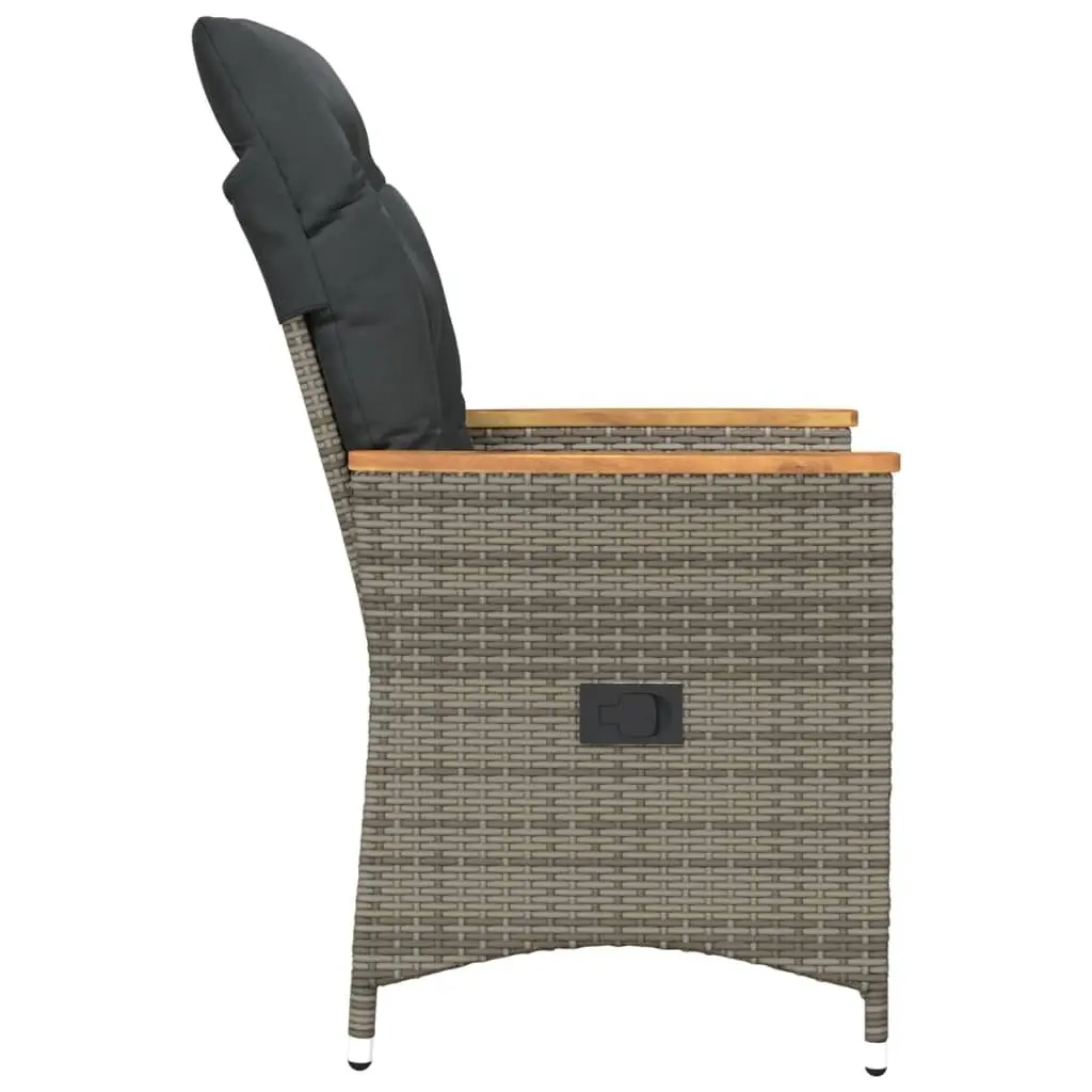 Outdoor Reclining Chairs 2pcs in Grey