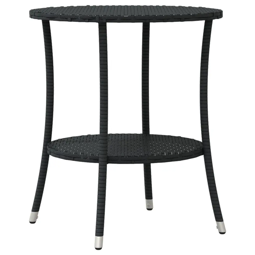 Bistro Set Outdoor Garden 3 Piece Black Poly Rattan