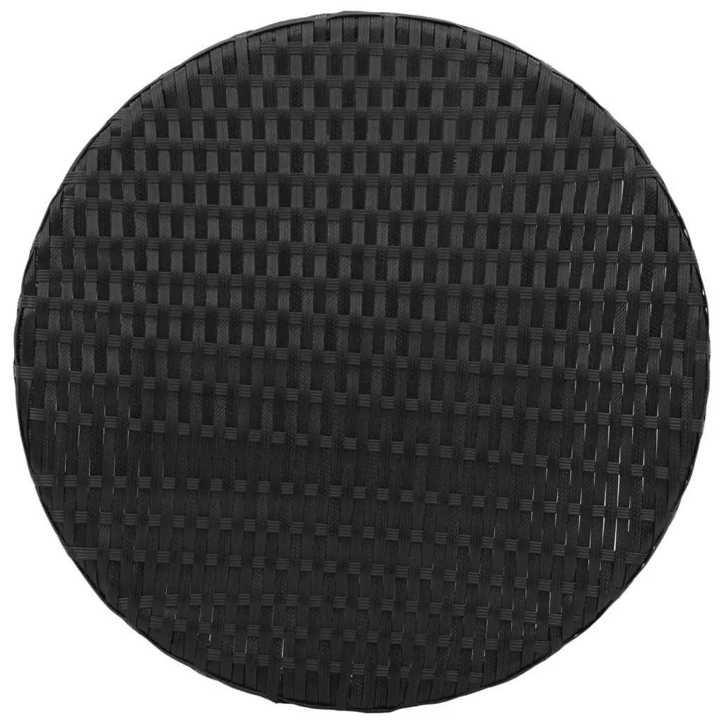 Bistro Set Outdoor Garden 3 Piece Black Poly Rattan