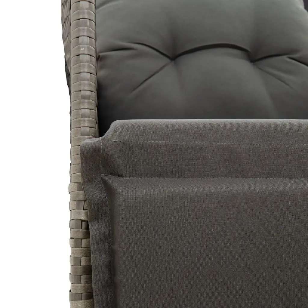 Reclining Garden Chair Outdoor Seating Adjustable Backrest with Cushions Grey