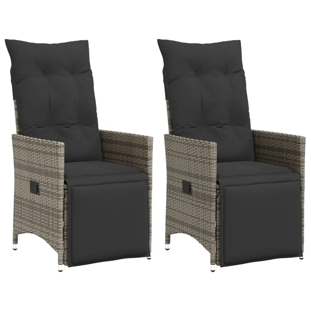 Reclining Garden Chairs 2 pcs with Cushions