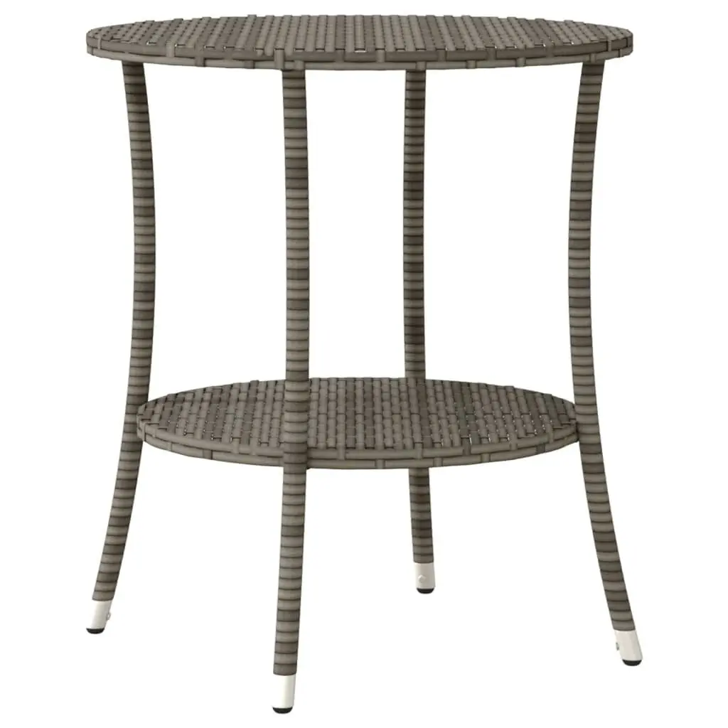 3 Piece Outdoor Bistro Set Garden Furniture with Cushions Grey Poly Rattan Patio