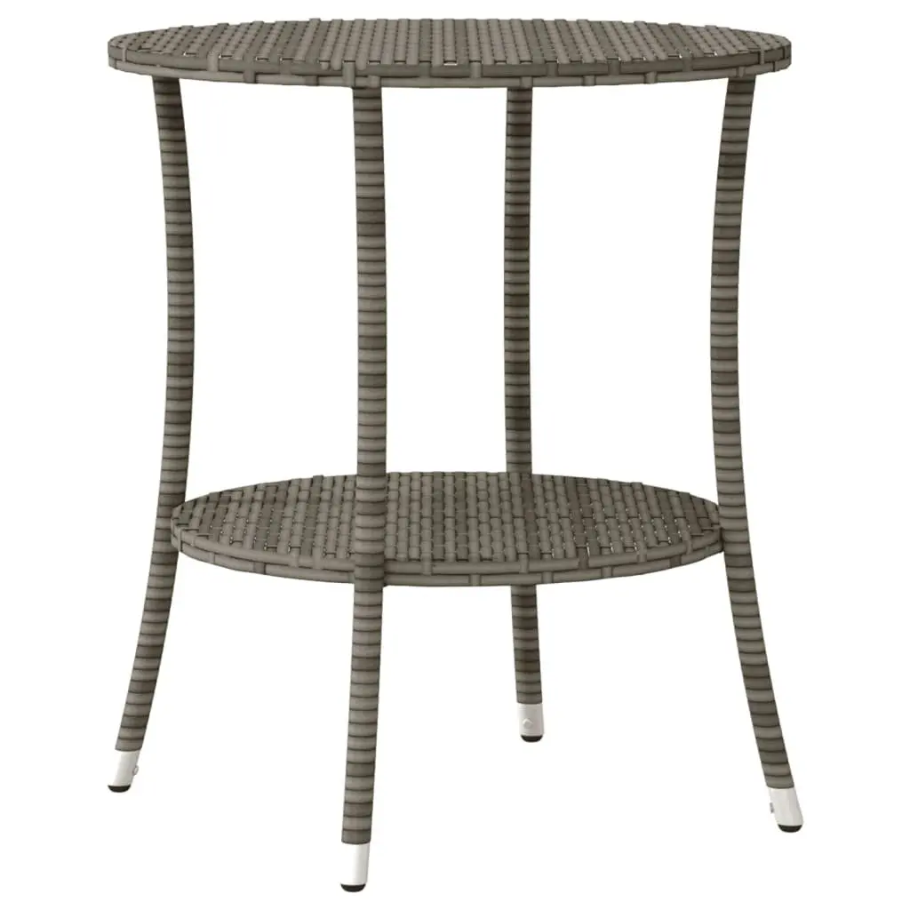 Bistro Set 3 Piece Outdoor Garden Furniture Grey Poly Rattan with Cushions