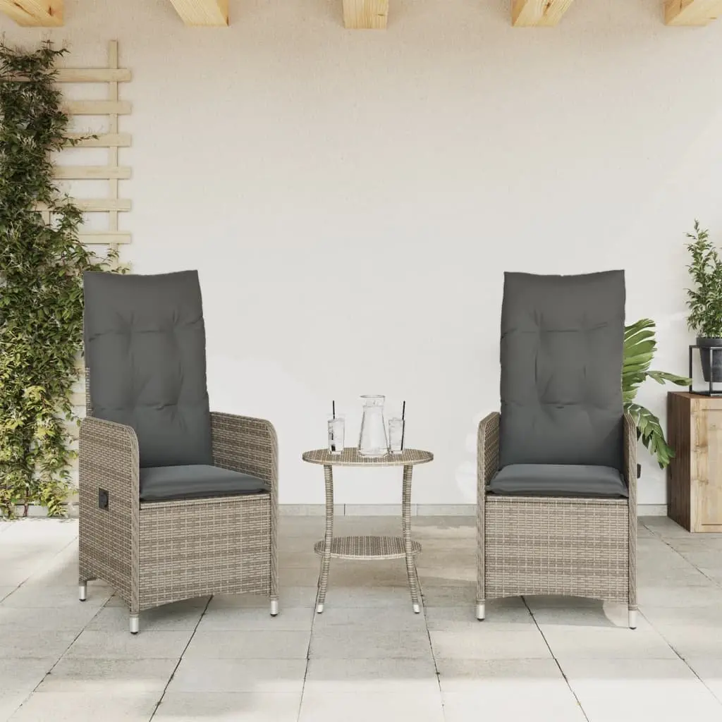 2-Piece Grey Reclining Chair Set