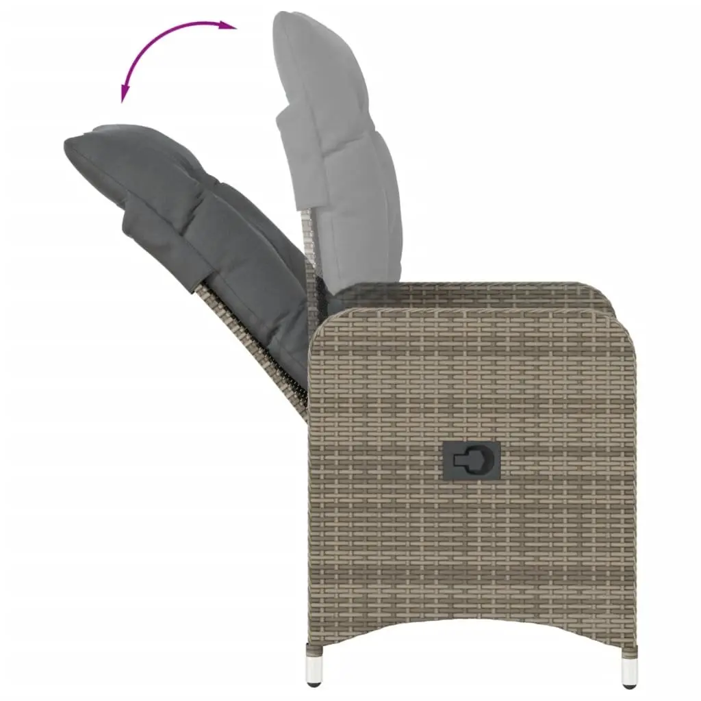 2-Piece Grey Reclining Chair Set