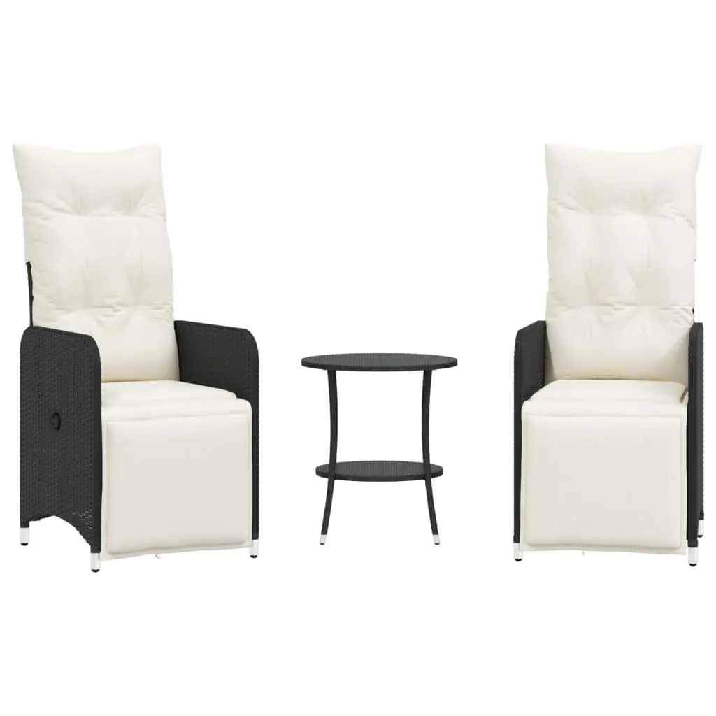 Reclining Garden Chairs Set 2 pcs Outdoor Seating Furniture Black