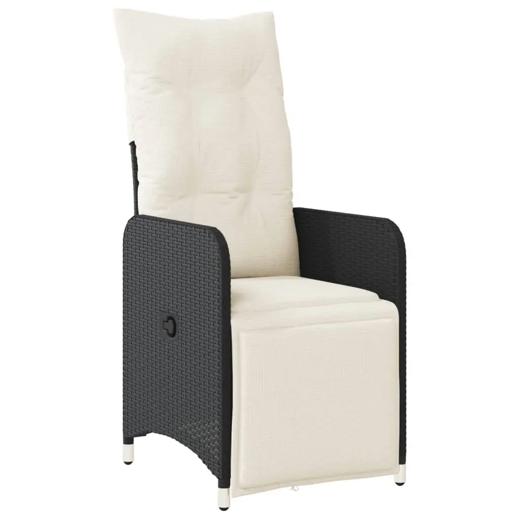 Reclining Garden Chairs Set 2 pcs Outdoor Seating Furniture Black
