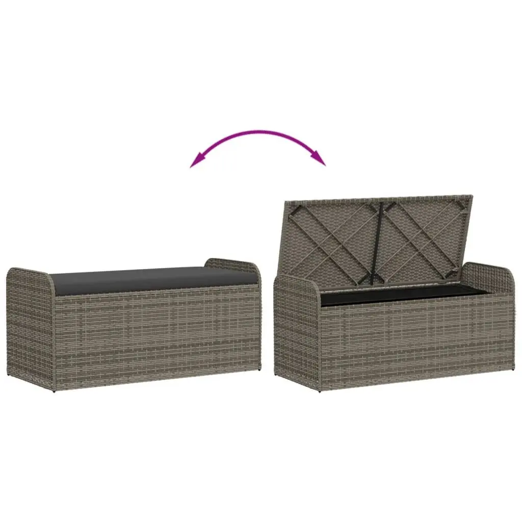 Outdoor Storage Bench for Patio and Garden Grey 115x51x52cm