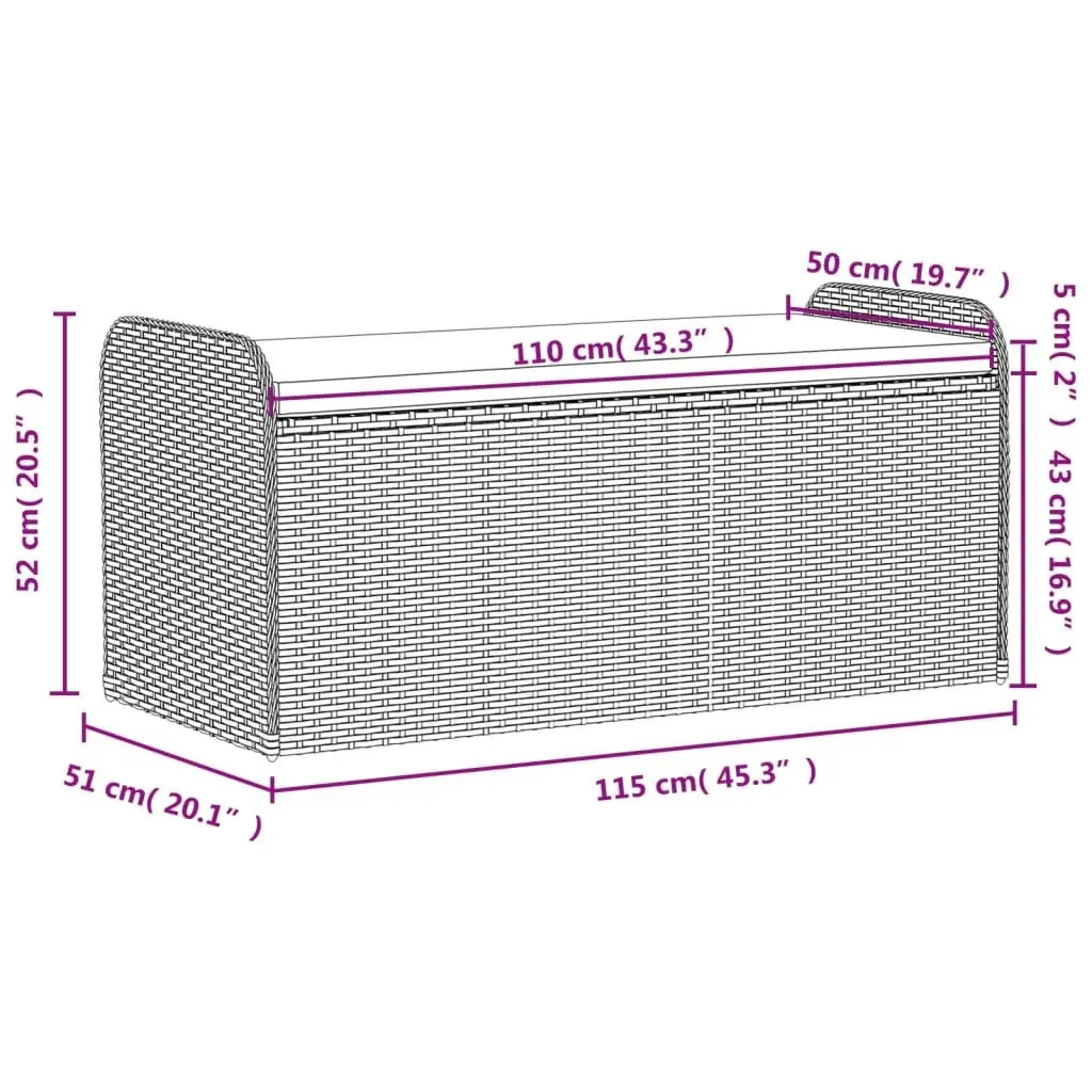 Outdoor Storage Bench with Cushion
