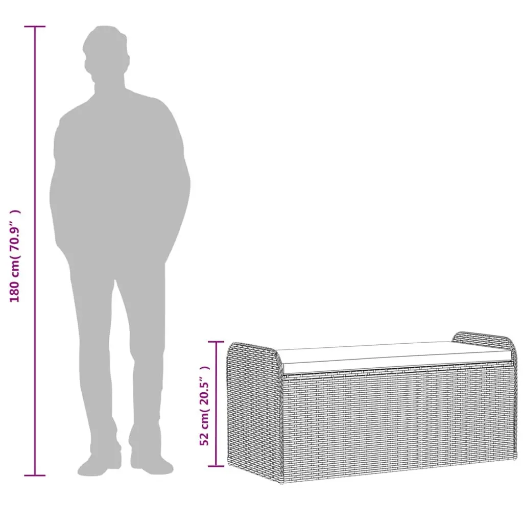 Outdoor Storage Bench with Cushion