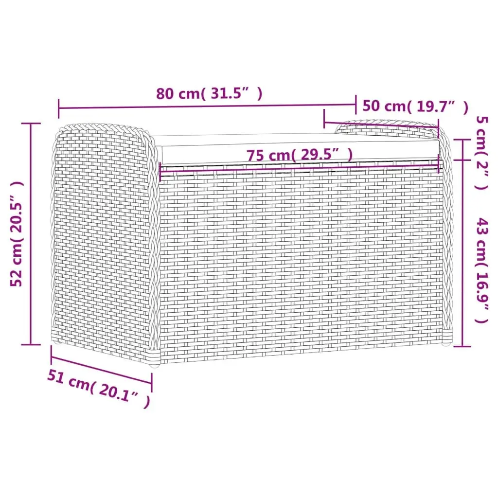 Outdoor Storage Bench with Cushion