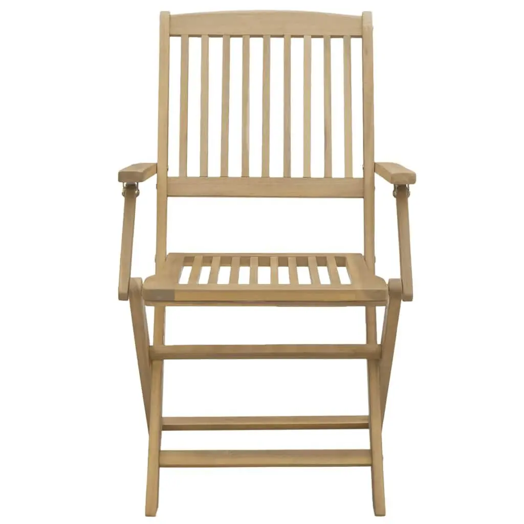 Folding Garden Chairs 2 Pcs Solid Wood Outdoor Seating Backrest Armrests Brown