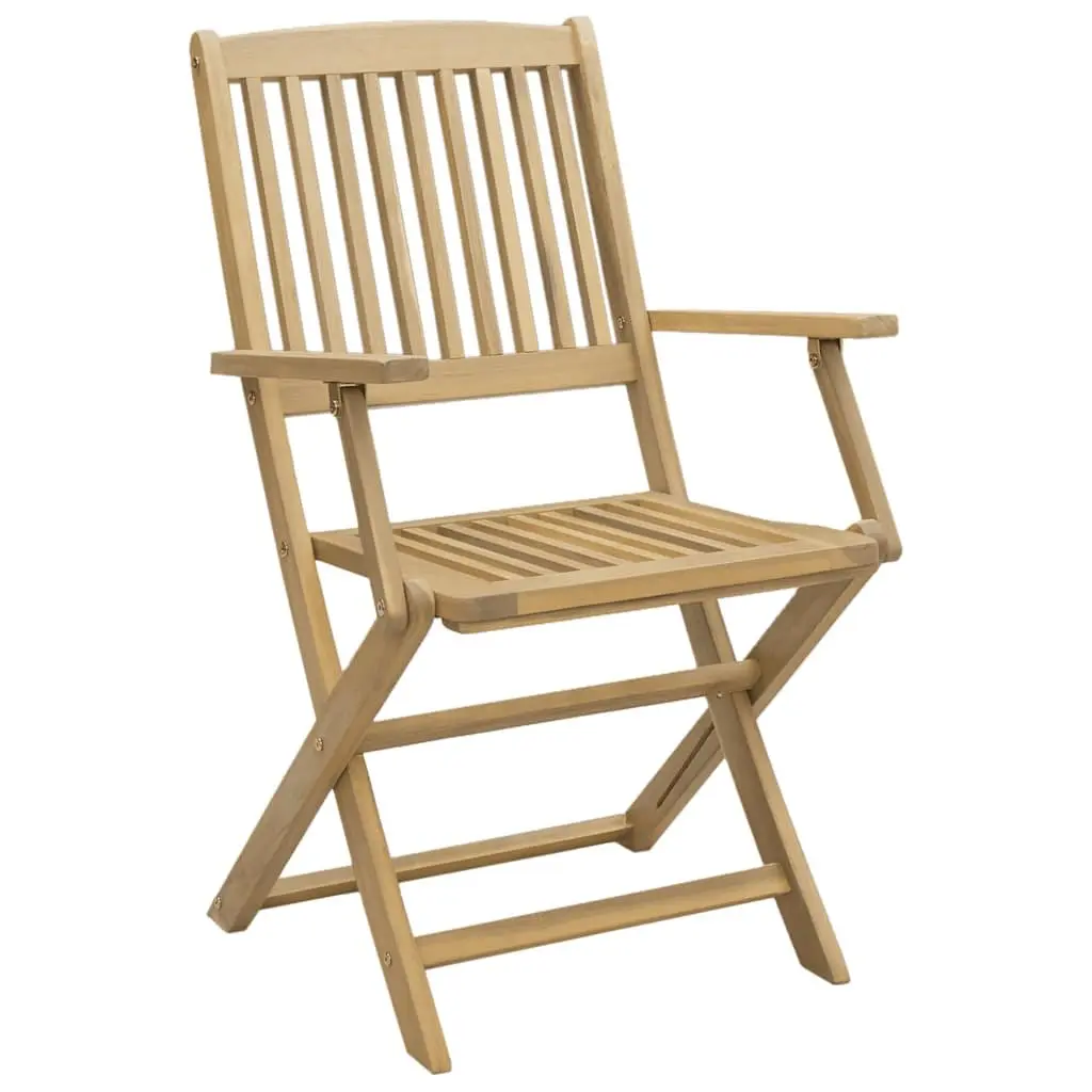 Folding Outdoor Chairs for Garden Patio 4 Piece Brown Solid Wood