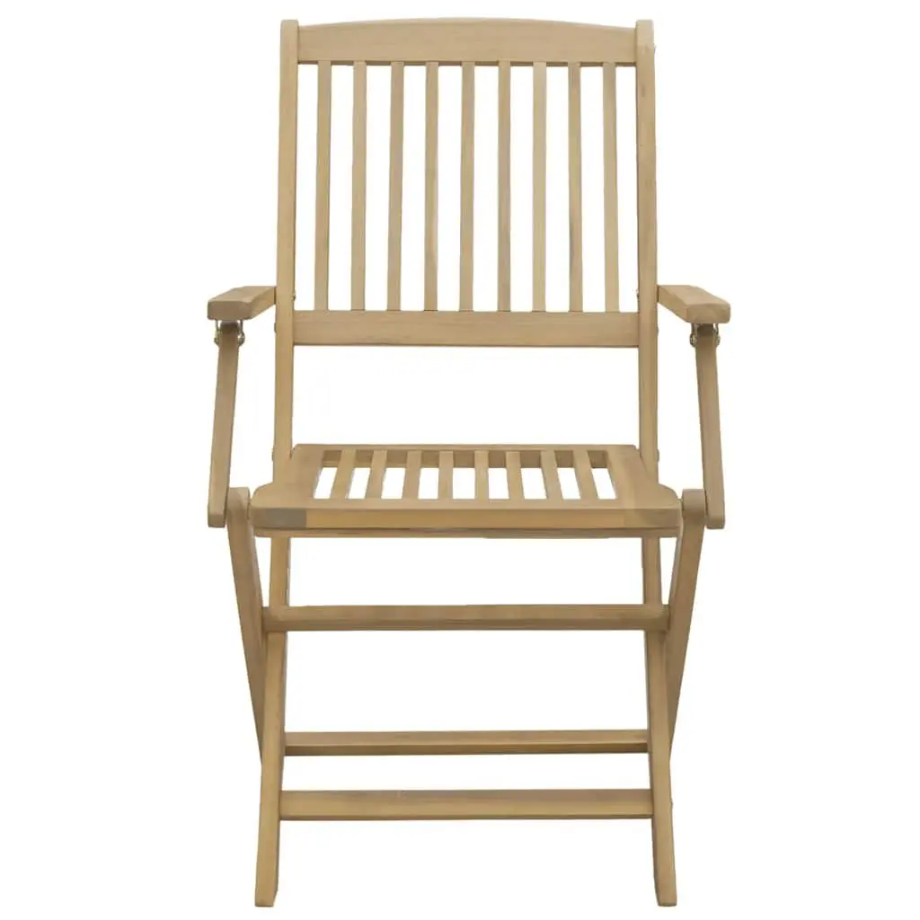 Folding Outdoor Chairs for Garden Patio 4 Piece Brown Solid Wood