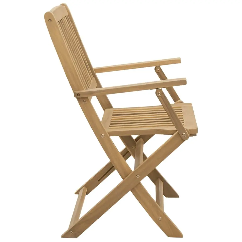 Folding Outdoor Chairs for Garden Patio 4 Piece Brown Solid Wood