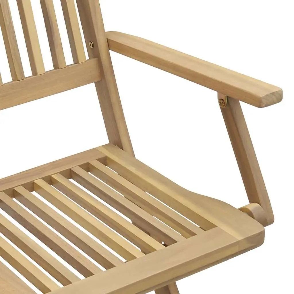 Folding Outdoor Chairs for Garden Patio 4 Piece Brown Solid Wood
