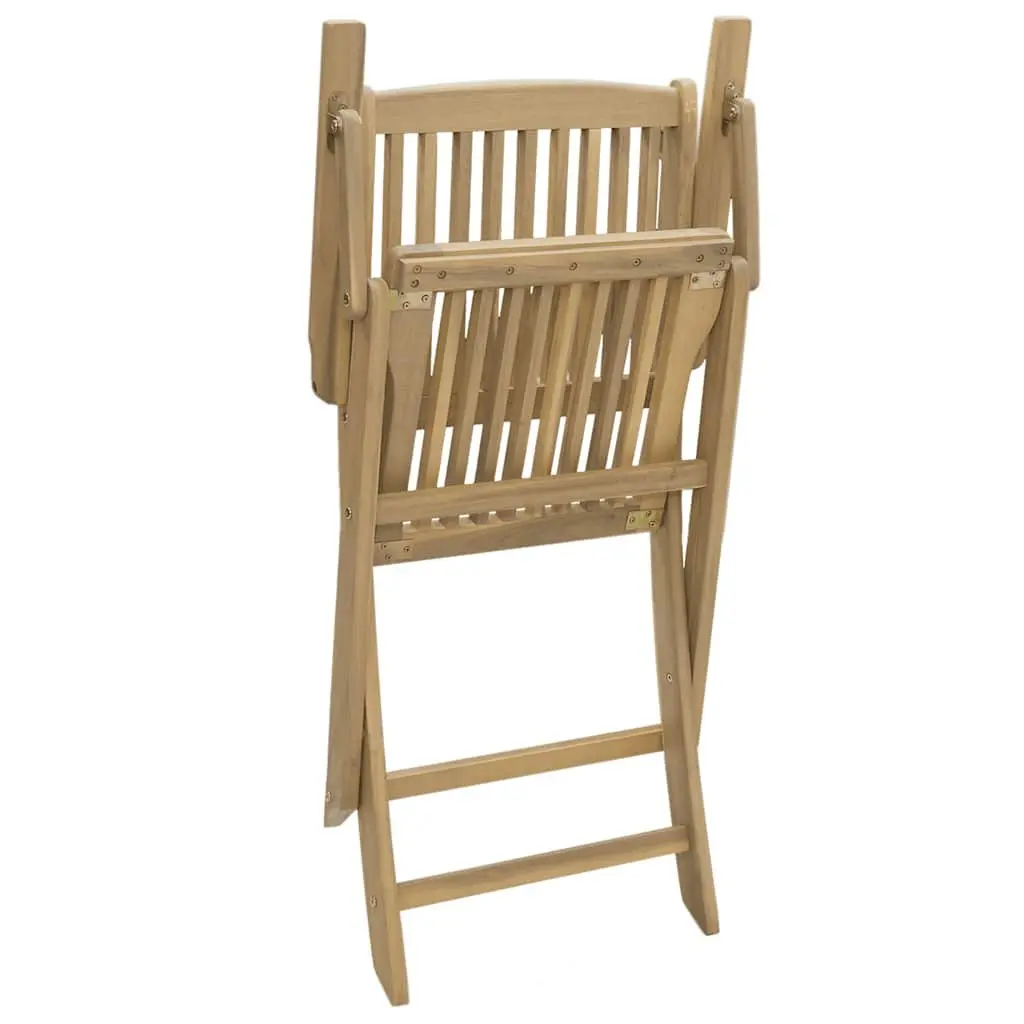 Folding Outdoor Chairs for Garden Patio 4 Piece Brown Solid Wood