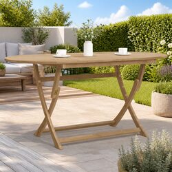 Folding Garden Table Dimensions: 160x85x75 cm, Brown Acacia