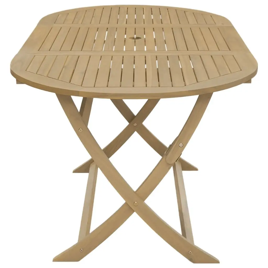 Folding Garden Table 160x85x75 cm Outdoor Dining Furniture Brown Wood Patio