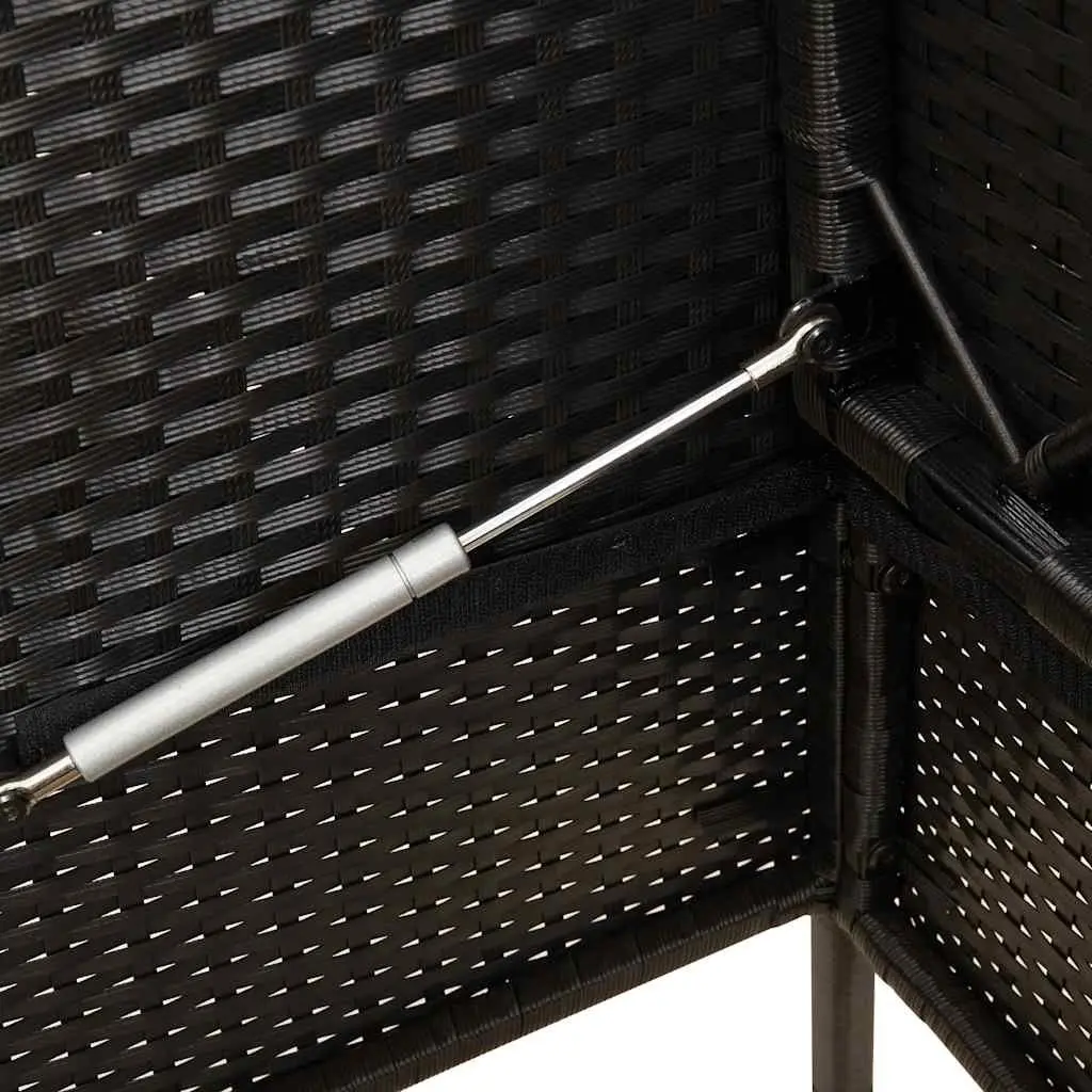 Outdoor Garden Bench with Storage Cushion Black