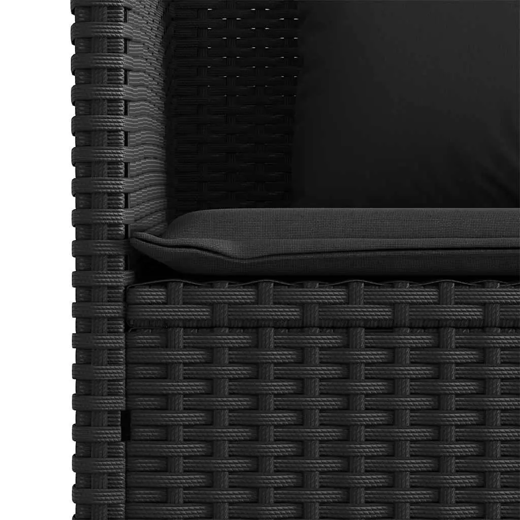 Outdoor Garden Bench with Storage Cushion Black