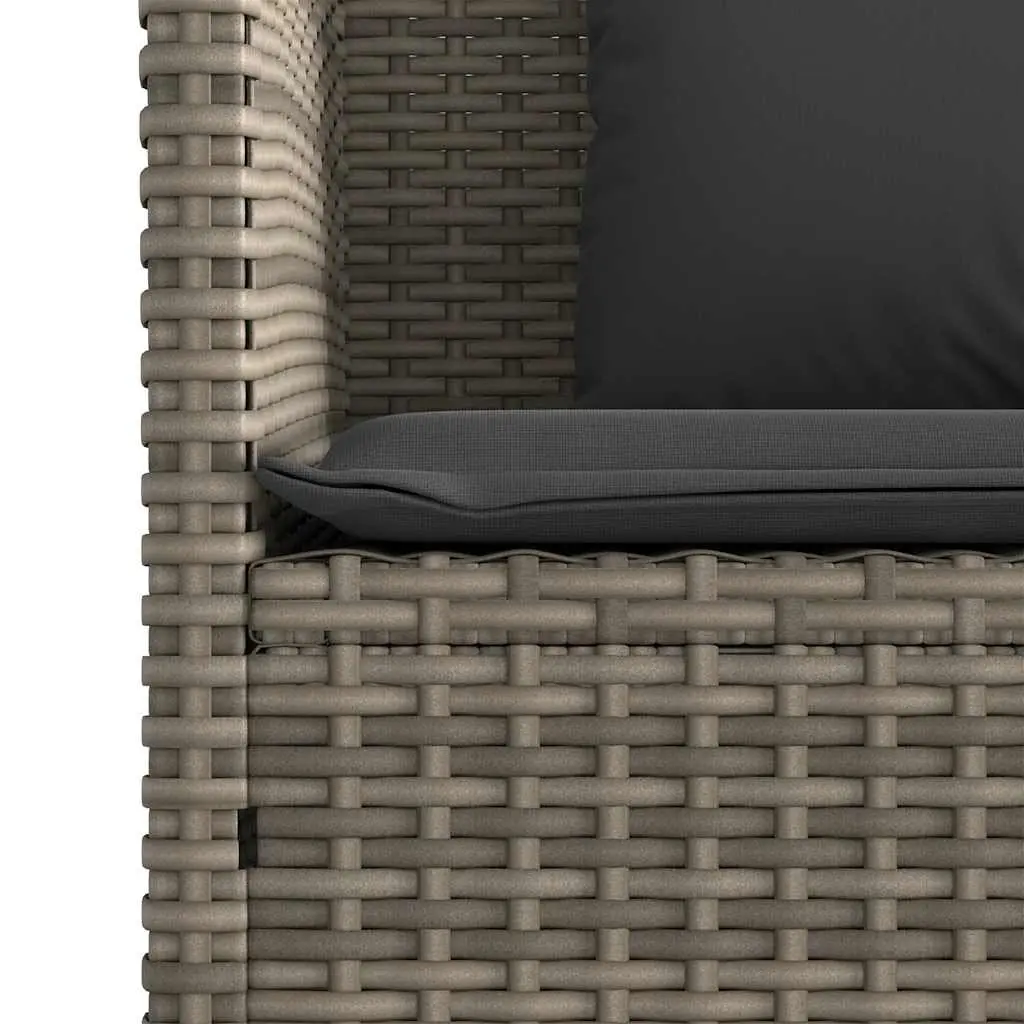 Garden Bench with Storage Cushion Outdoor Seating Poly Rattan Grey Furniture