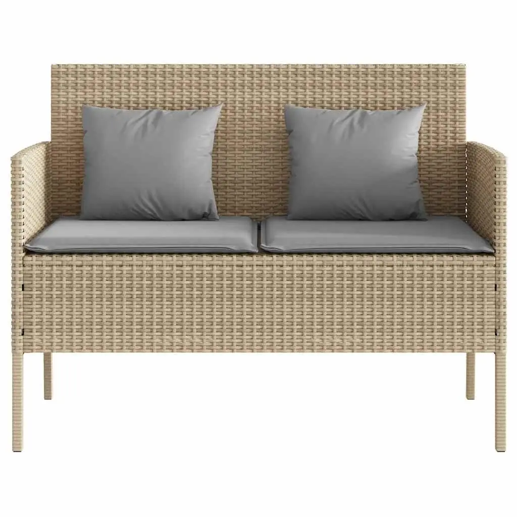 Garden Bench Outdoor Seating Beige with Cushion